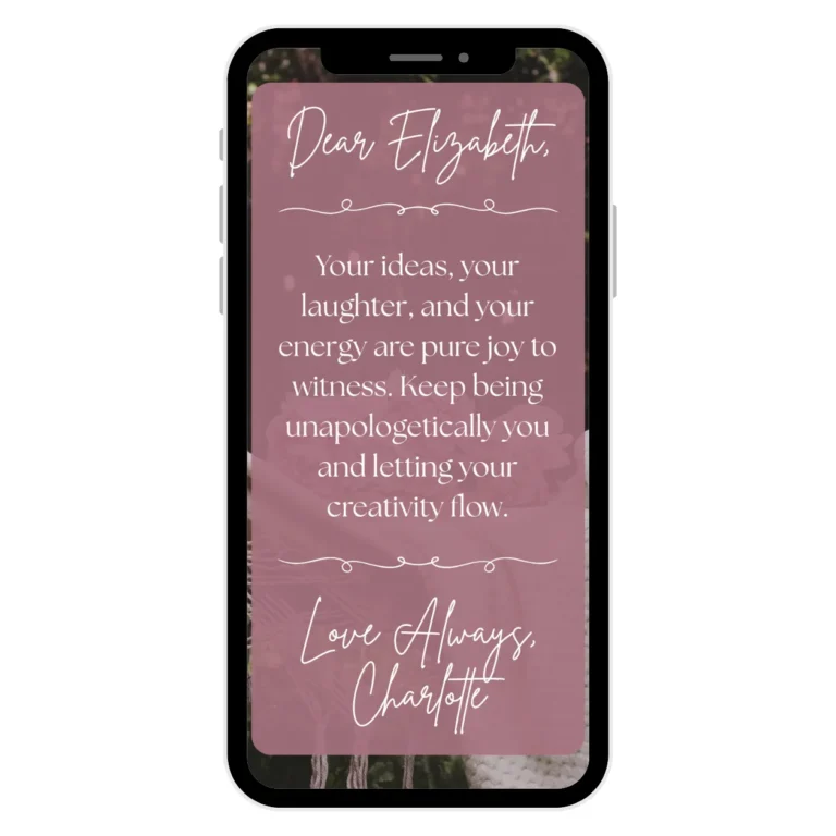 A light pink digital motivational card template on a cell phone with a motivational message.